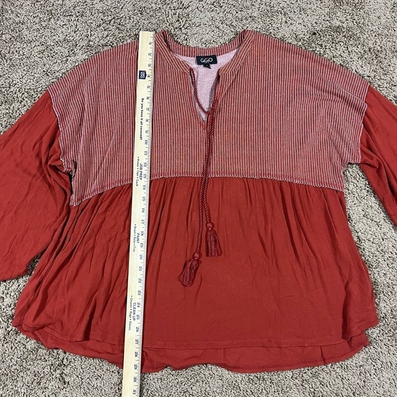 GiGiO USA Tunic Blouse Boho Bohemian Peasant Shirt Oversized Size M Bell Sleeve - Picture 3 of 7